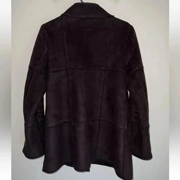 Fjallraven Suede Fleece Lined Jacket Toggle Buttons Brown Women’s Medium - Picture 4 of 5